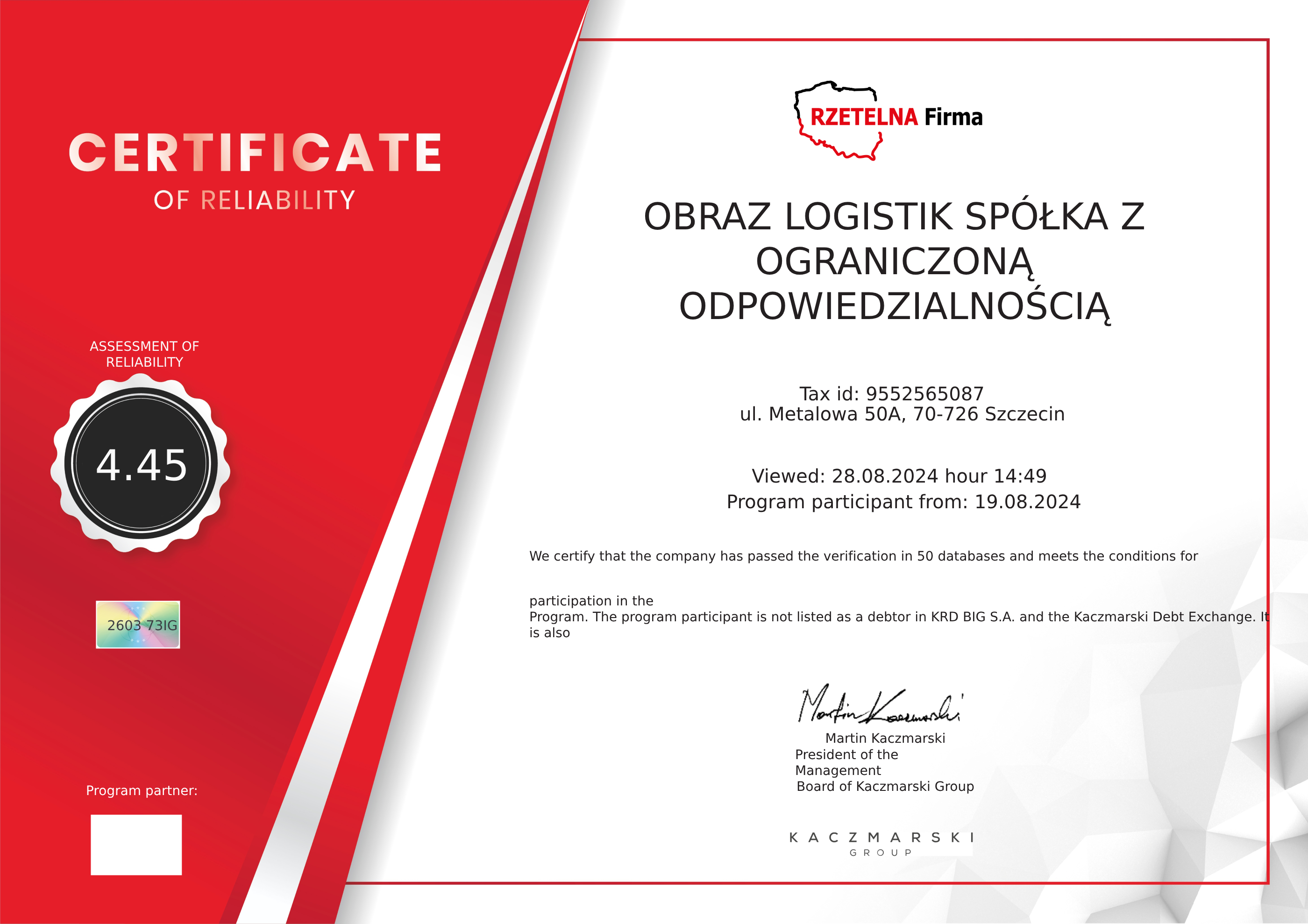 OBRAZ LOGISTIK Sp. z o.o.